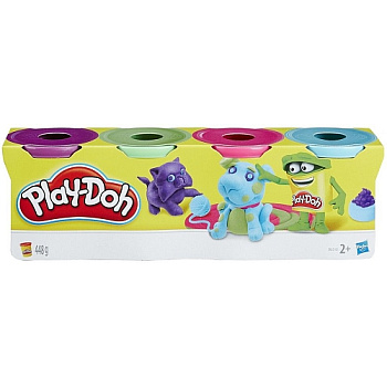 Play-Doh Пластилин: Набор из 4 баночек пластилина в ассорт. B5517)
