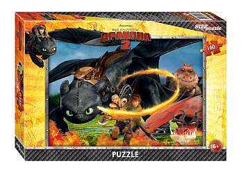 Пазл 160 эл. "Драконы"